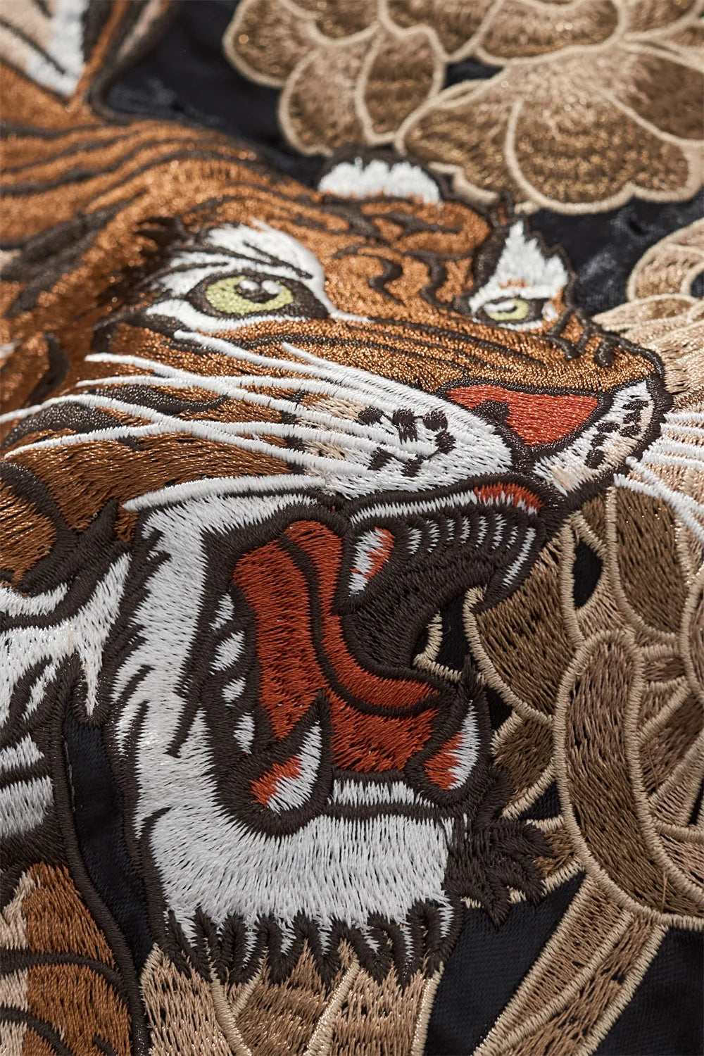 Dragon Tiger Embroidery Bomber Jacket - Men's