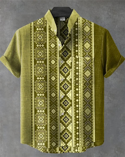 linen short-sleeved shirt