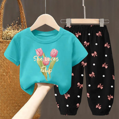Toddler  T-shirt Top Pants 2Pcs Unisex
