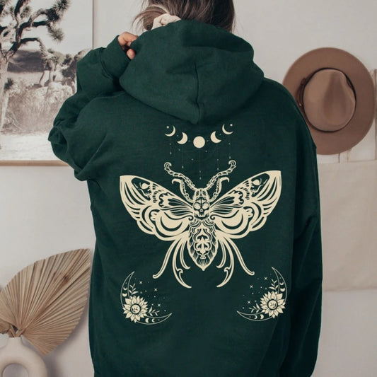 Lunar Moth Hoody Fairy core Hoodie for women