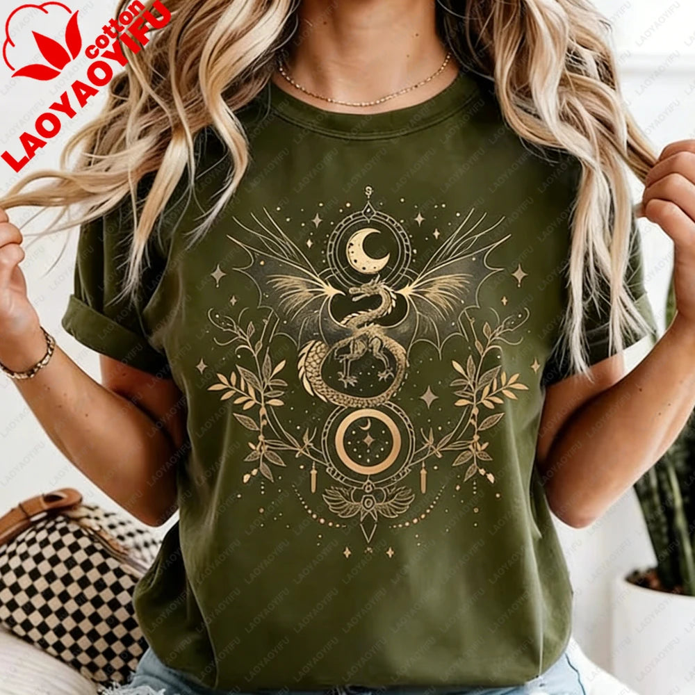 Celestial Dragon Moon Phase T-Shirt