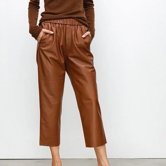 Genuine Leather Harem Pants for Women