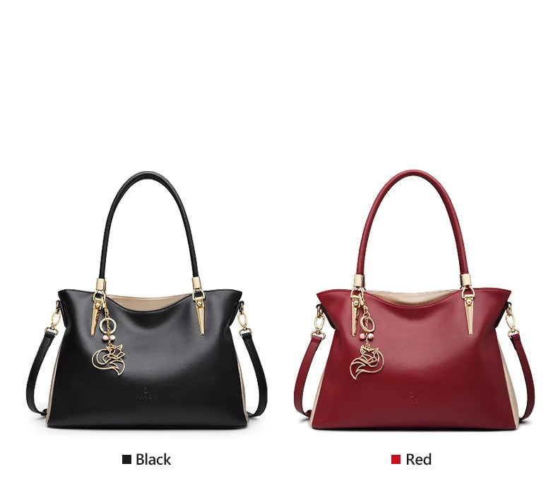 Cowhide Shoulder Tote Bag