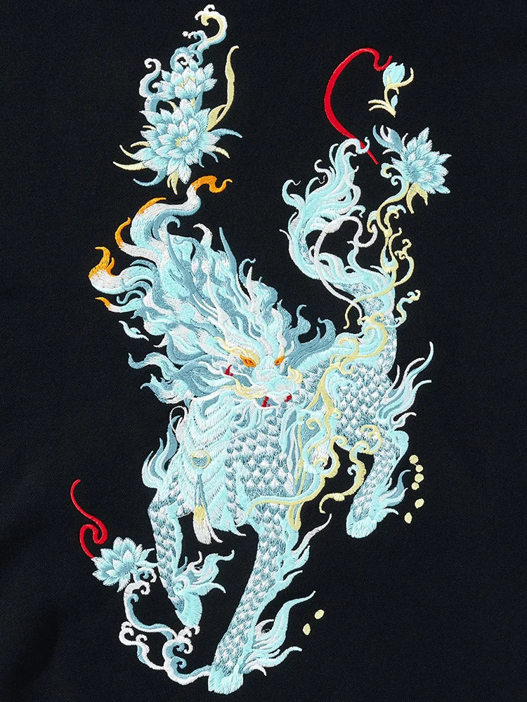 Dragon Embroidery Hoodies Unisex