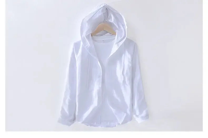 Casual Top Thin Hooded Striped Jacket