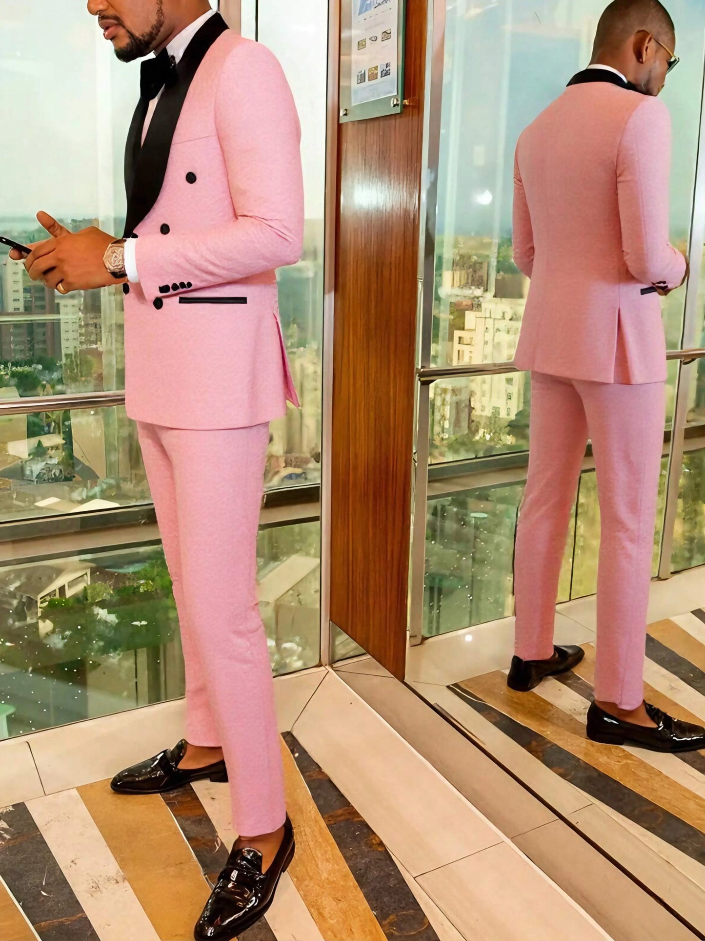 Floral Tuxedo, Paisley Lapel Single-Button Single-Breasted Suit