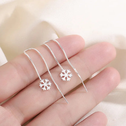 Rose Gold Color Zircon Crystal Threader Earing
