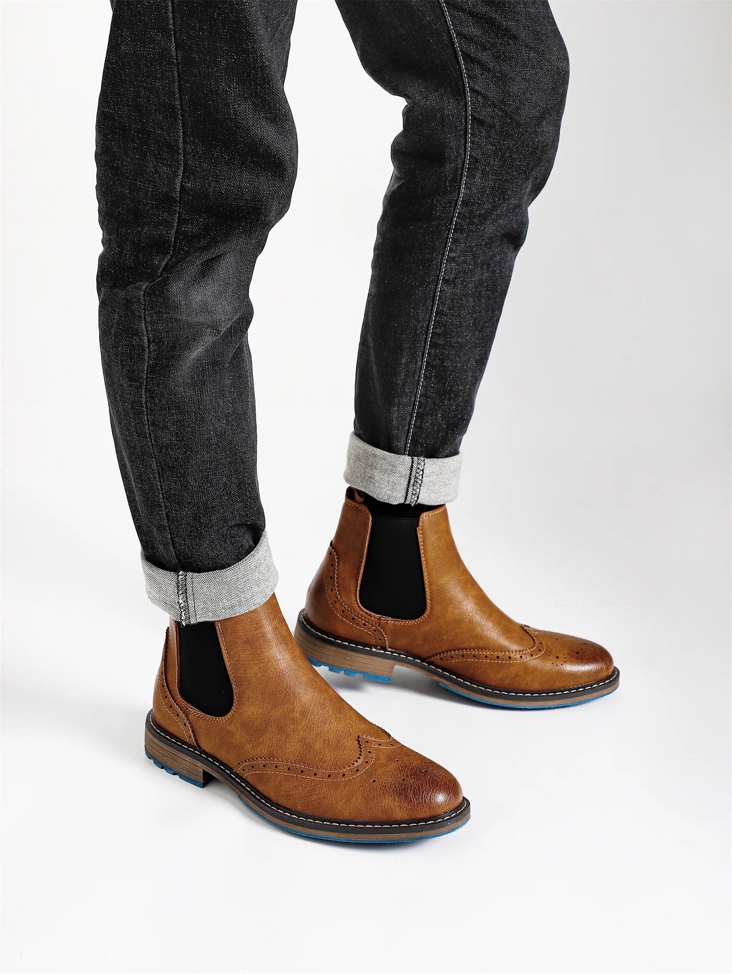 Classic Red Wine Chelsea Boots For Men
