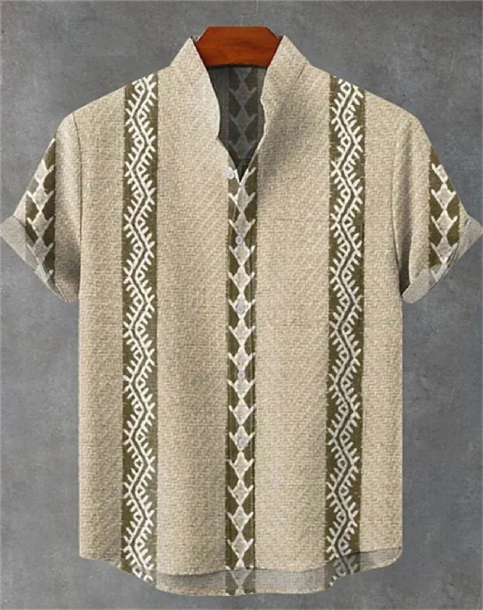 linen short-sleeved shirt