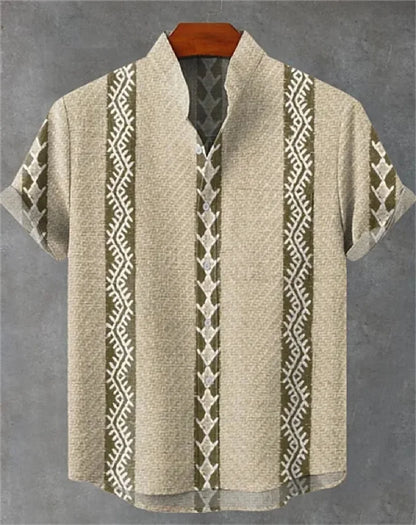 linen short-sleeved shirt