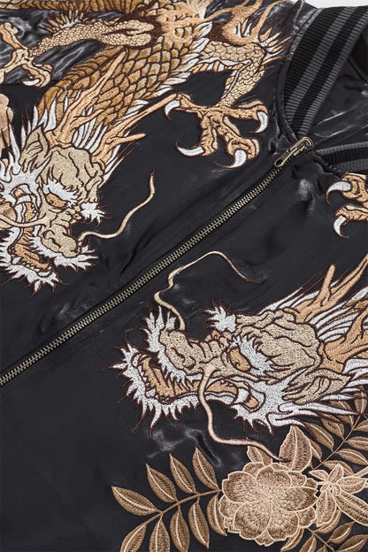 Dragon Tiger Embroidery Bomber Jacket - Men's