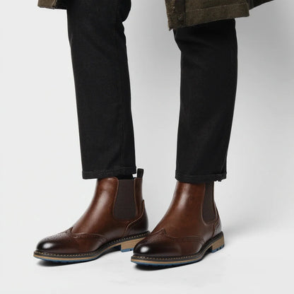 Classic Red Wine Chelsea Boots For Men