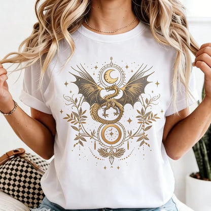 Celestial Dragon Moon Phase T-Shirt