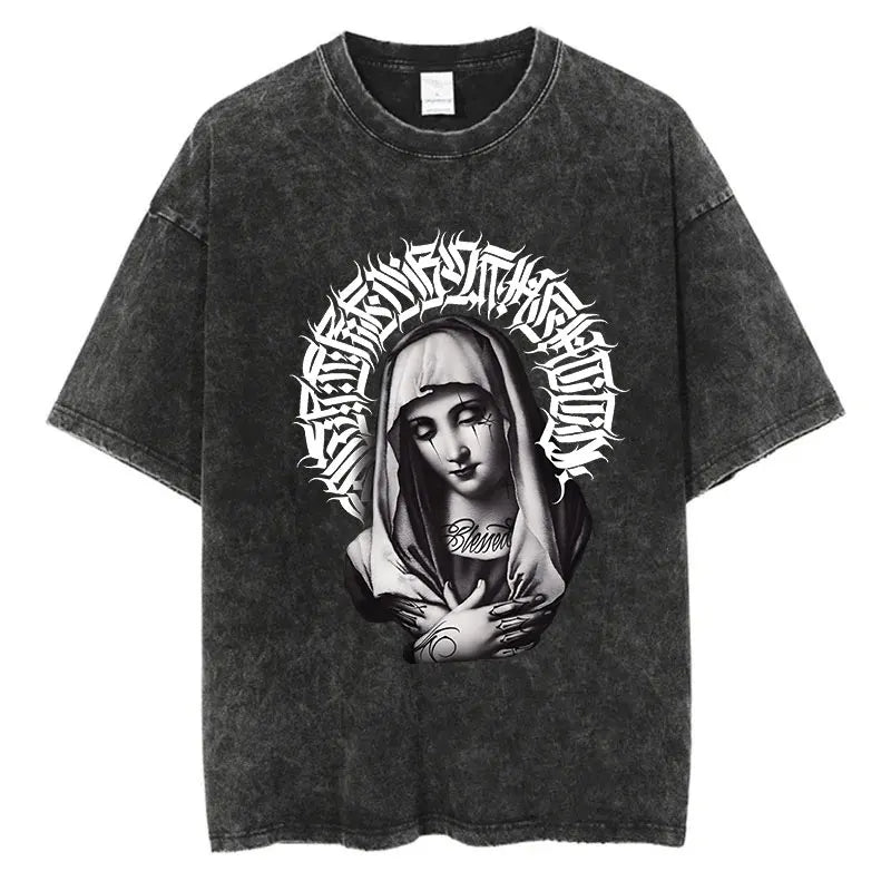 Black Short Sleeve Cotton Loose Tees