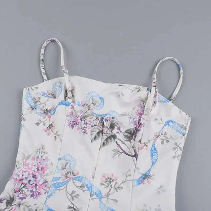 Floral Printed Sexy A-line Dress Women