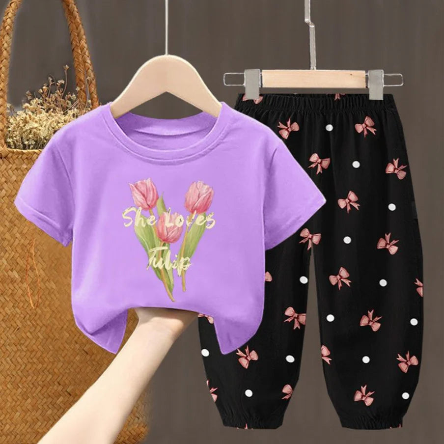 Toddler  T-shirt Top Pants 2Pcs Unisex