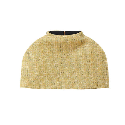 Capelet Shiny Tweed Shoulder Top