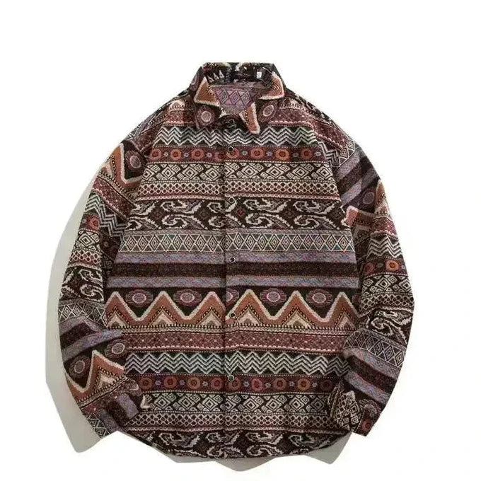 Cuban Vintage Men Loose-fit Shirt Jacket