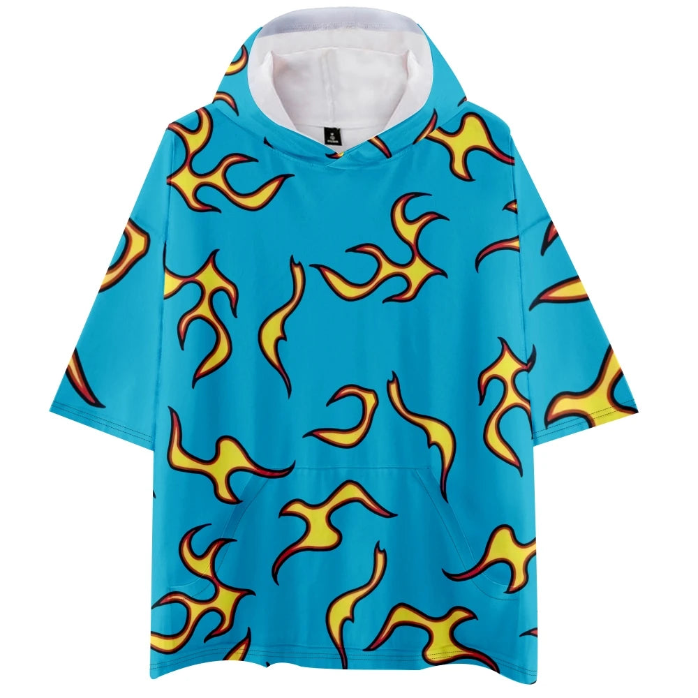 Golf Fire Flame Blue Hawaiian Shirt for Men's