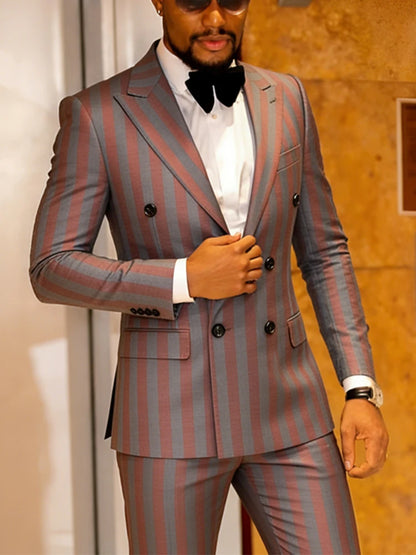 Men's Jacquard Two-Piece Slim Fit Suit