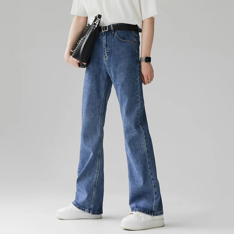Casual Bell Bottom Denim Pants