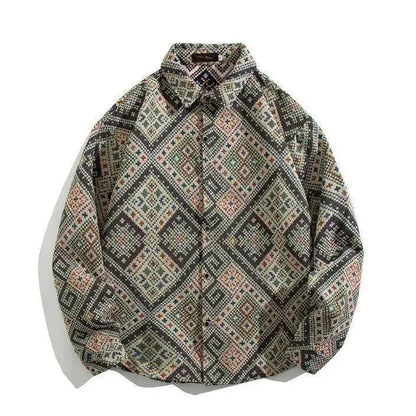 Cuban Vintage Men Loose-fit Shirt Jacket