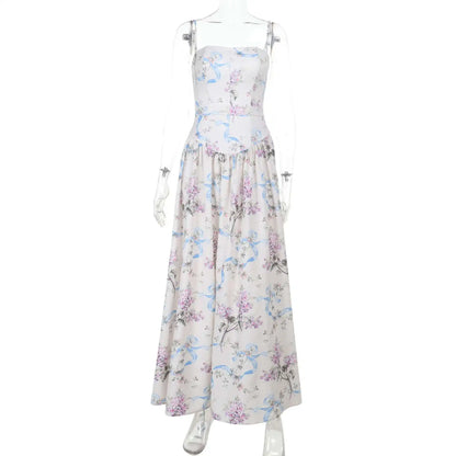 Floral Printed Sexy A-line Dress Women