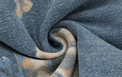 Women's Flower Print Baggy Jeans