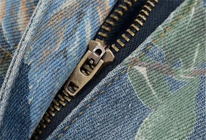 Women's Flower Print Baggy Jeans