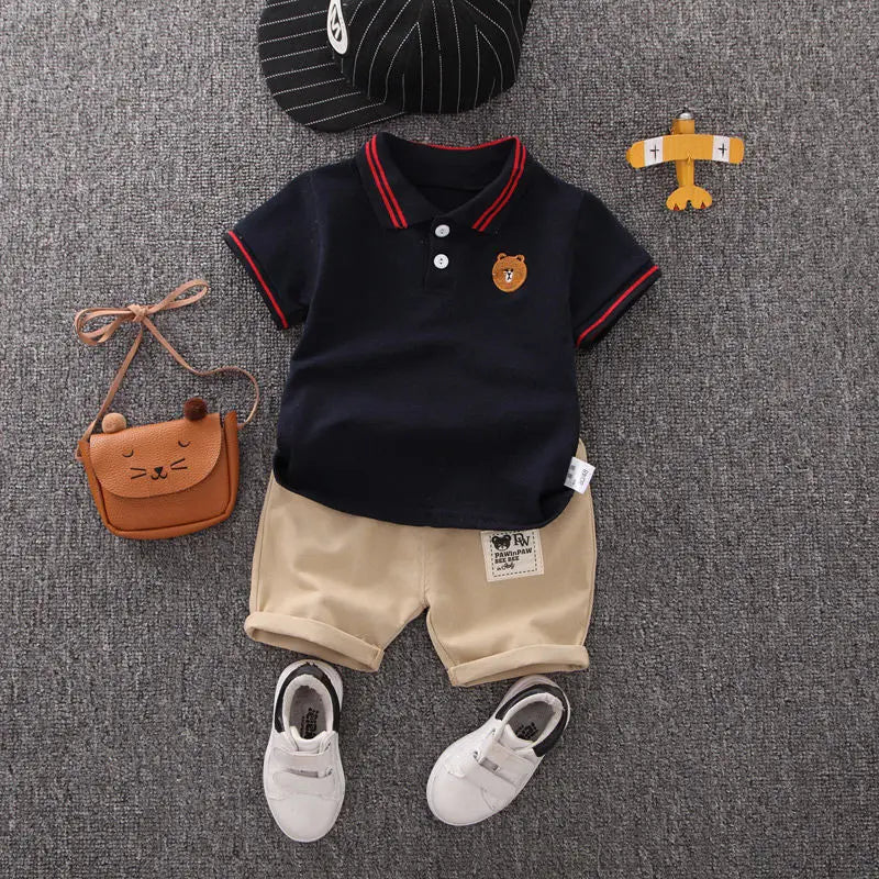 Summer Cotton Short sleeve fashion Suit 2PCS