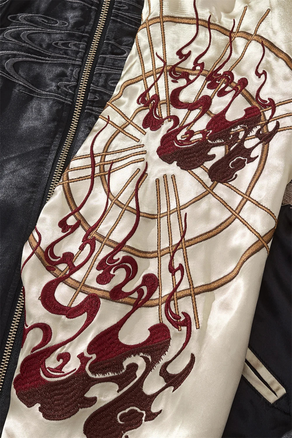 Nine Tailed Fox and Flame Embroidered Jacket Unisex