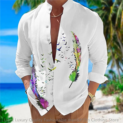 Flower pattern long-sleeved Shirt for Men