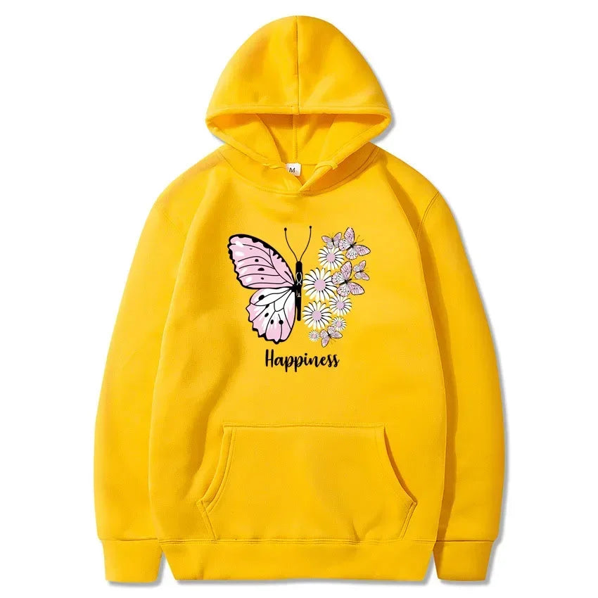 Butterfly Print Women's Sports Casual Hoodie