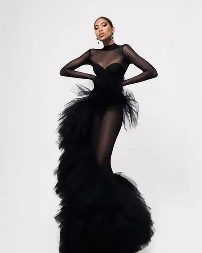 Mermaid Formal Dresses With Asymmetrical Ruffles