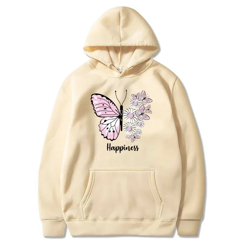 Butterfly Print Women's Sports Casual Hoodie