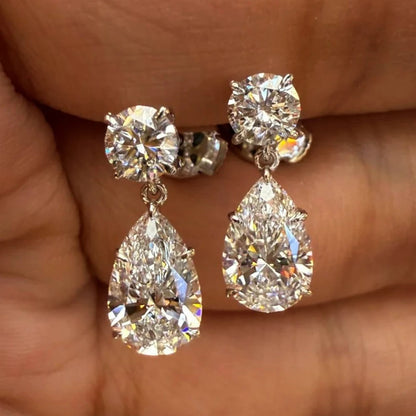 Pear Cut Moissanite Diamond Drop Earring for Women