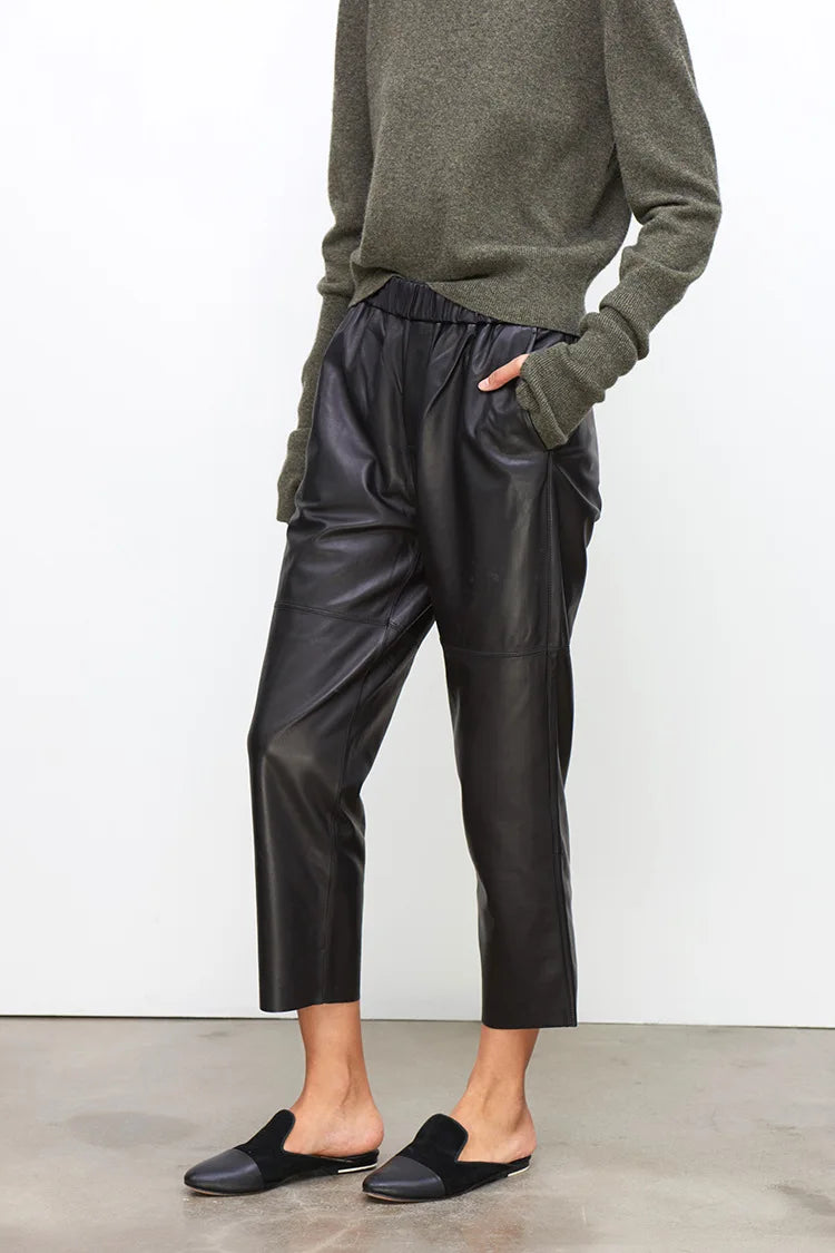 Genuine Leather Harem Pants for Women