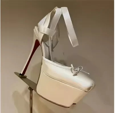 Stiletto Sandals Square Headband Butterfly  Heels