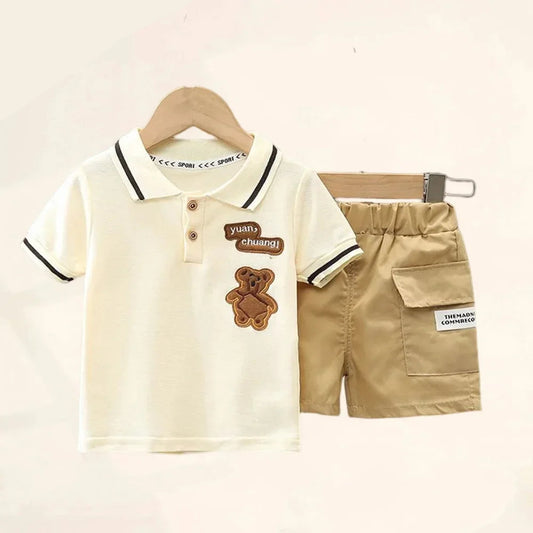 Summer Cotton Short sleeve fashion Suit 2PCS