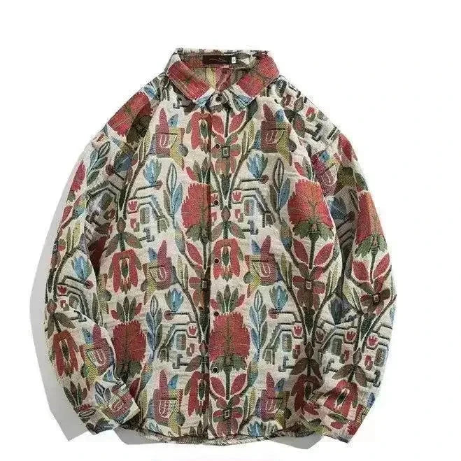 Cuban Vintage Men Loose-fit Shirt Jacket