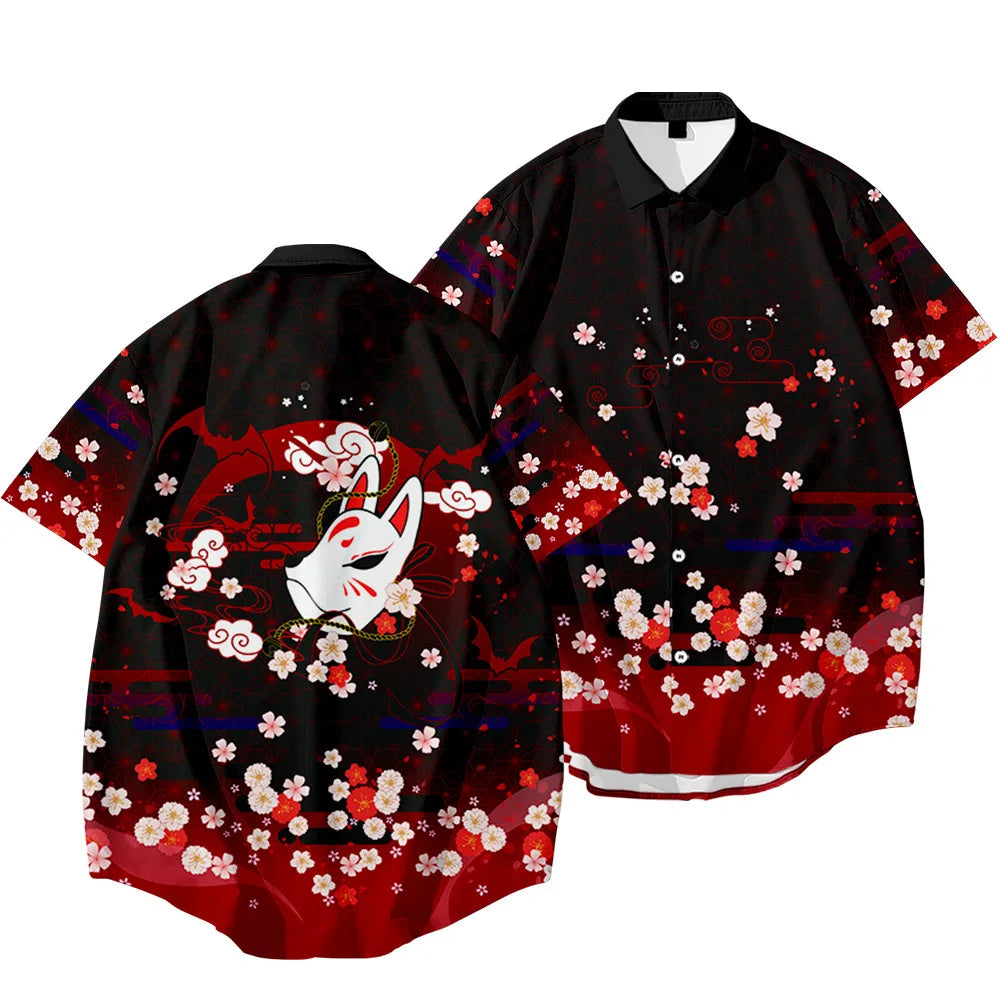 Black Dragon Tiger Print Ethnic Shirt