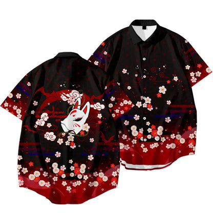 Black Dragon Tiger Print Ethnic Shirt