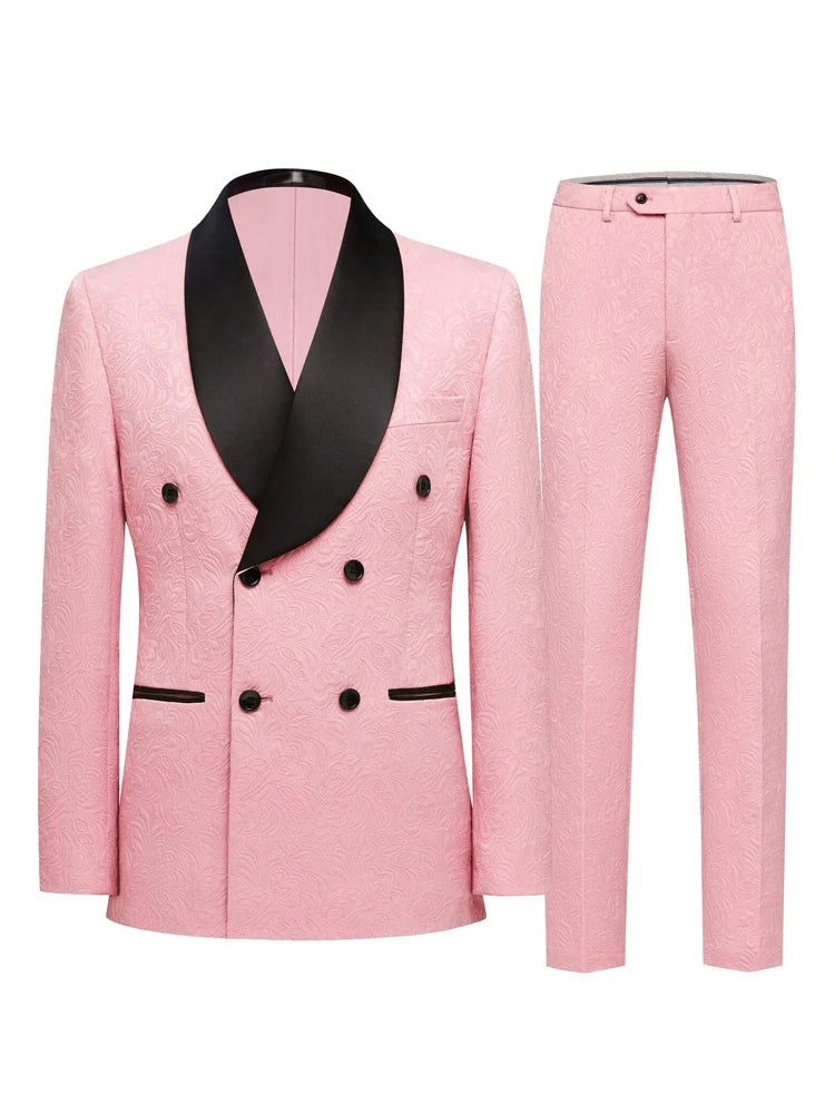 Floral Tuxedo, Paisley Lapel Single-Button Single-Breasted Suit
