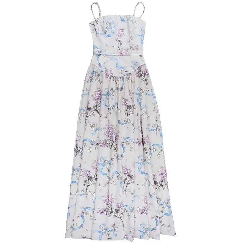 Floral Printed Sexy A-line Dress Women