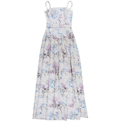 Floral Printed Sexy A-line Dress Women