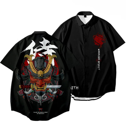 Black Dragon Tiger Print Ethnic Shirt