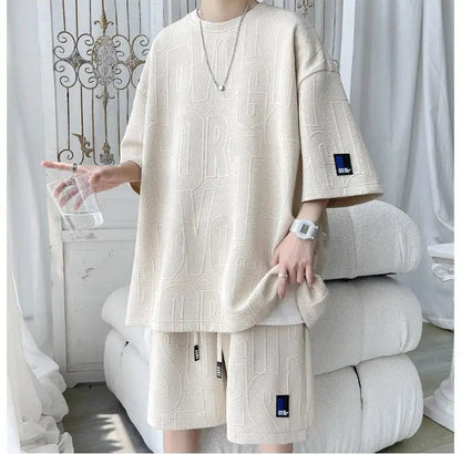 Men's Tracksuit Solid color tracksuit loose