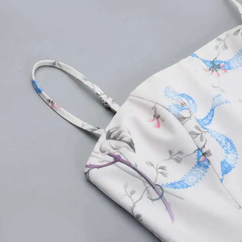 Floral Printed Sexy A-line Dress Women