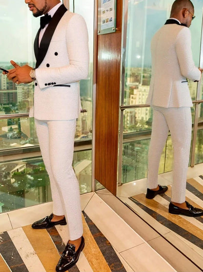 Floral Tuxedo, Paisley Lapel Single-Button Single-Breasted Suit