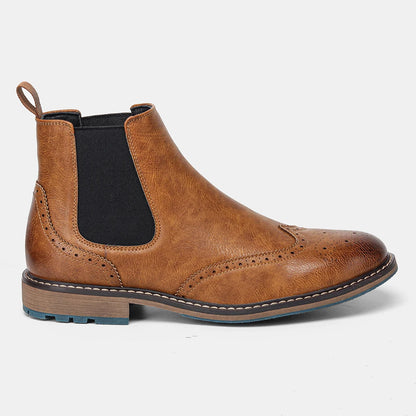 Classic Red Wine Chelsea Boots For Men